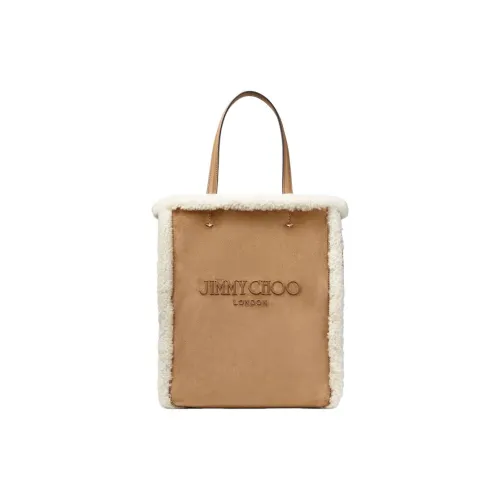 Jimmy Choo Замша Тоут Сумка Сумка для покупок Сумка через плечо Сумка среднего размера Женская Естественный