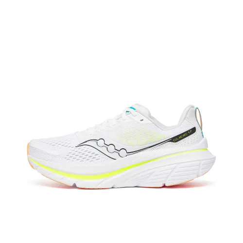 Saucony GUIDE 17 Беговые кроссовки Низкий верх Белый Желтый Черный Мужской
