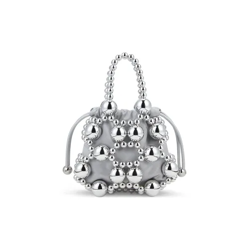 CHARLES KEITH Акриловая пластиковая бусина Сумка через плечо Маленькая Женская Розовое золото Серебряный