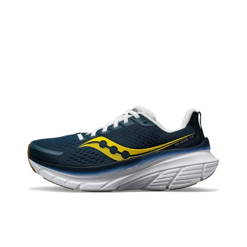 Saucony GUIDE 17 Амортизаторы Slip-resistant Abrasion-resistant Низкий топ Беговые кроссовки Мужские Синий Белый