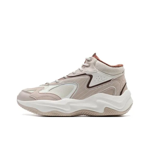 XTEP Slip-resistant Thermal MID Top Casual Running Shoes Women's Pink Beige