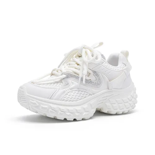 BASIC HOUSE Толстая подошва, низкий топ, бежевый, женский