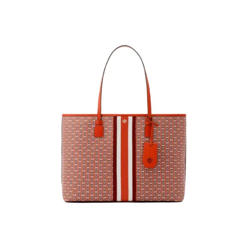 TORY BURCH Gemini Link Покрытый холст Сумка-тоут Сумка для покупок Сумка через плечо Сумка Женская Красная Многоцветная