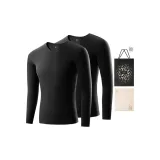 2-Пачка Топ с V-образным вырезом (Ночной черный + Ночной черный) из дралона, термо-проводный/антибактериальный, бесшовный