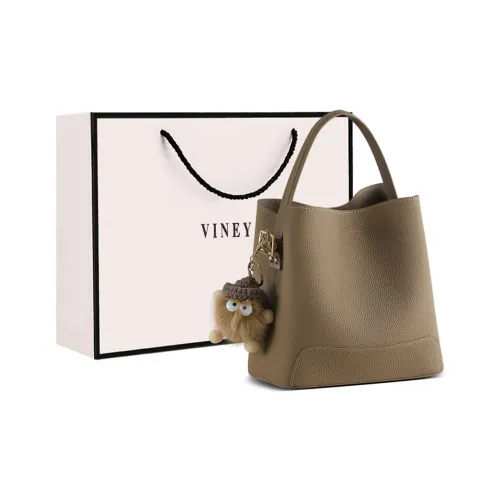 VINEY Сумка через плечо из коровьей кожи ведрообразная сумка стандартная женская слоновая серый