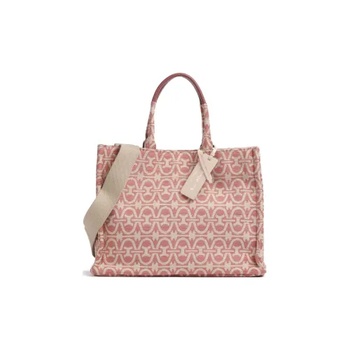 COCCINELLE Печатная ткань Tote сумка сумка для покупок сумка через плечо сумка женская бежевый и розовый