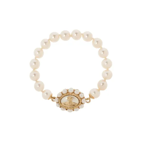 Vivienne Westwood Brass Pearl Bracelets Unisex Gold Вивьен Вествуд Латунь Жемчужные Браслеты Унисекс Золото