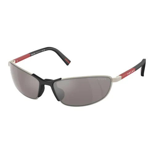 PRADA Металл Нерегулярная форма Солнцезащитные очки Мужской Серебряный