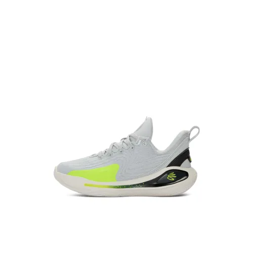 Under Armour Curry 12 Детские баскетбольные кроссовки Низкий топ Ореолово-серый/Неоново-зеленый/Черный Kids