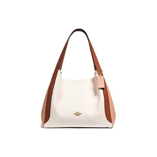 COACH Hadley Кожа Сумка-хобо Сумка на плечо Сумка Большая Женская Айвори Белый Коричневый