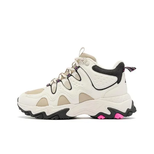 QIAODAN Slip-resistant Abrasion-resistant MID Топ Уличная обувь Женская Белый Бежевый