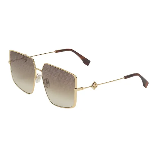 FENDI Металл Нерегулярная форма Солнцезащитные очки Женские Золото