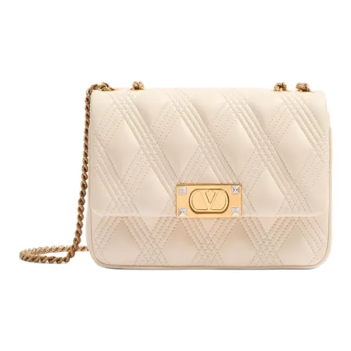 Valentino Напп Кожа Сумка через плечо Средняя Женская Кремово-белая