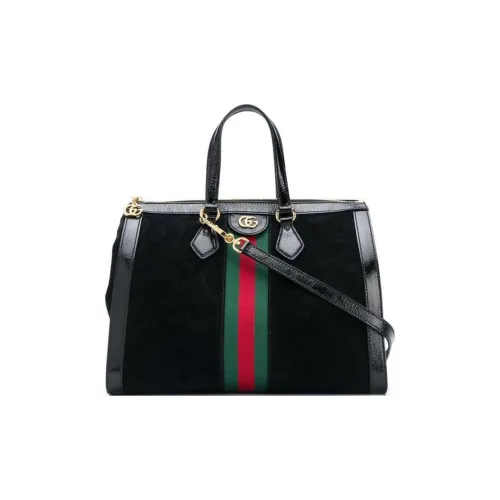 GUCCI Ophidia Кожаная отделка Тоут Сумка Сумка для покупок Сумка через плечо Сумка среднего размера Унисекс Черная