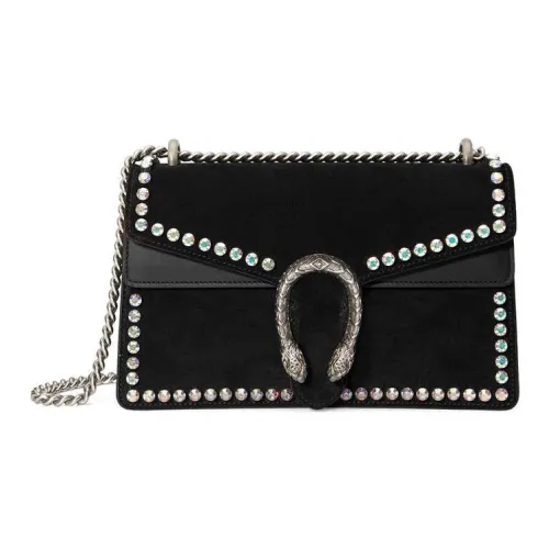 GUCCI Dionysus Замшевая сумка через плечо маленькая сумка на плечо женская черная