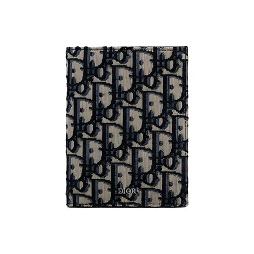 DIOR Вышивка Картхолдер Passport HOLDER Унисекс Бежевый Черный