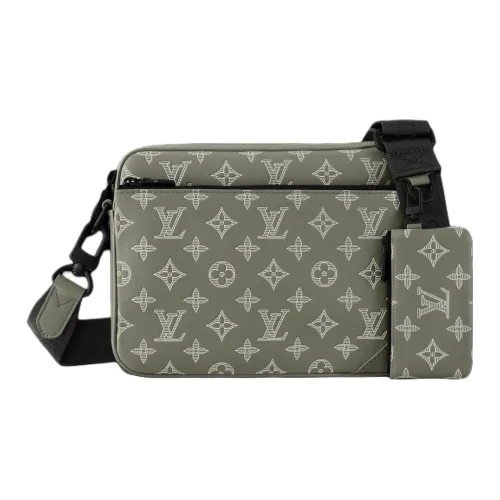 LOUIS VUITTON Trio Коровья кожа Сумка через плечо Мужская Зеленая