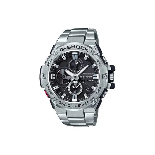 CASIO г Steel Collection Dual Display Disk Коробка Кварцевый механизм Металлический ремешок Часы Мужские Черный циферблат