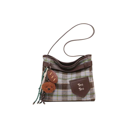 TOUTOU Ткань Сумка на плечо Средний Женский Meat Floss BREAD Коричневый