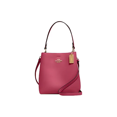 COACH Кожа Тоут Сумка Сумка для покупок Сумка через плечо Сумка Маленькая Женская Розовая Красная