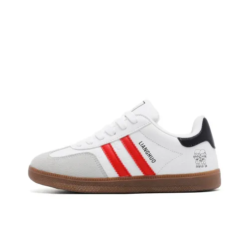 LIANGHUO Амортизаторы Slip-resistant Low Top Скейтборд Кроссовки Unisex Бежево-красные