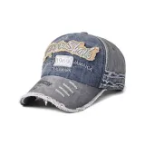 Синий топ с серым козырьком