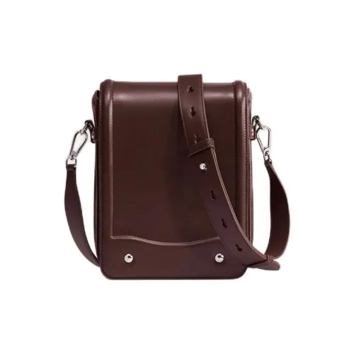 Lemaire Сумка через плечо из коровьей кожи унисекс коричневый с принтом "Hickory Nuts"