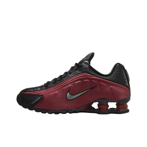 Nike Shox R4 Устойчивый к истиранию Низкий Топ Повседневные Беговые кроссовки Женские Коричневый Черный
