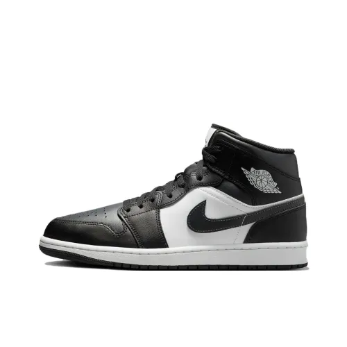 Jordan Air Jordan 1 Нижняя юбка Устойчивая к истиранию MID Топ Винтажные баскетбольные кроссовки Унисекс Черно-белая панда
