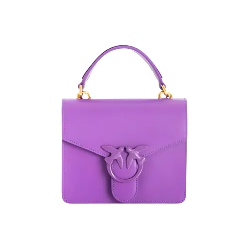 PINKO Love Icon Коровья кожа Swallow Сумка Одно плечо Сумка Маленькая Женская Фиолетовая