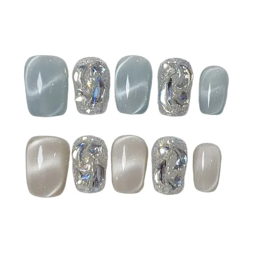 XIBI Pure Elegance Brightening Универсальный Ручной Водная рябь False Nail Короткий LADDER Blazing Flash Cat Eye 15mm