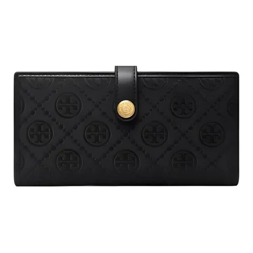 TORY BURCH Жаккард Телячья кожа Trim Кошелек Женский Черный