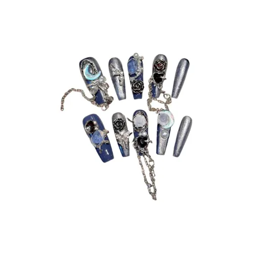 XIBI Синий Evening Luxury Style Розовый Нишевый стиль False Nail TRAPEZE Cropped 14mm