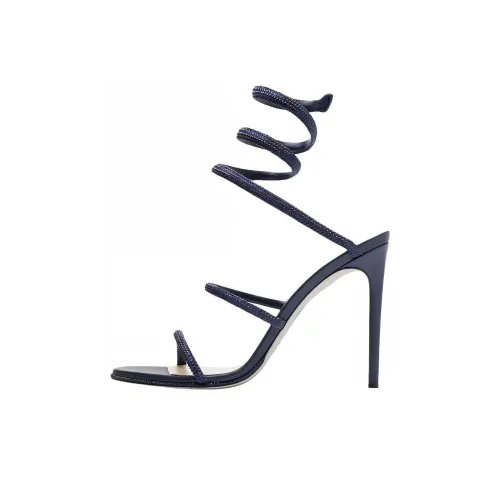 RENE CAOVILLA Cleo Crystal One Strap Sandals 10,5cm Women's Midnight Blue