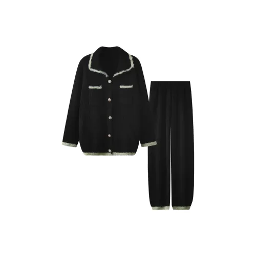 ROUKEER Пижамный комплект женский черный