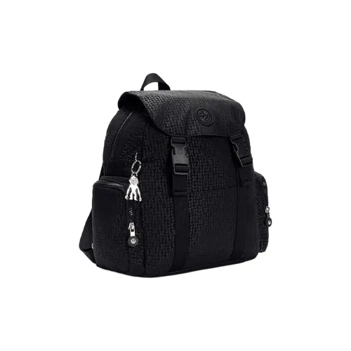 Kipling Полиамид Рюкзак Стандартный Унисекс Черный с Буквой K Тисненый С принтом
