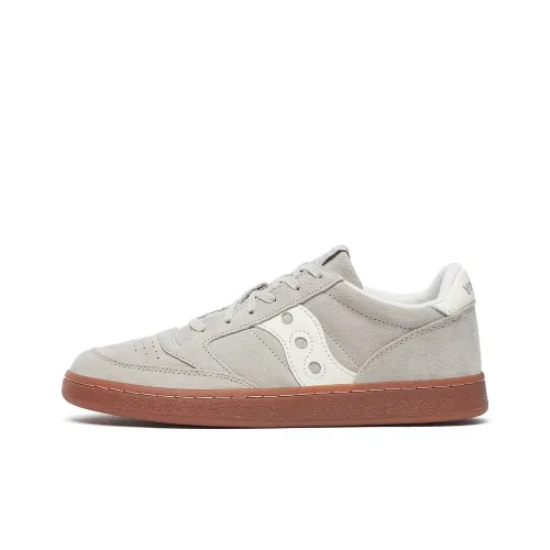 Saucony Jazz Court Slip-Resistant Abrasion-Resistant Low-Top Skateboard Shoes Unisex Gray Brown Сaucony Jazz Court противоскользящие устойчивые к истиранию низкие топовые скейтборд-кроссовки унисекс серо-коричневые