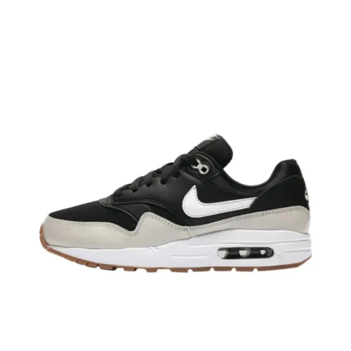 Nike Air Max 1 Детская беговая обувь Низкий топ Черный/Белый Школьный возраст