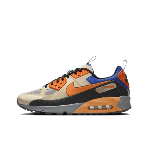Nike Air Max 90 Устойчивый к истиранию Низкий Топ Бег на длинные дистанции Спринт Беговые кроссовки Унисекс Коричневый Оранжевый Черный