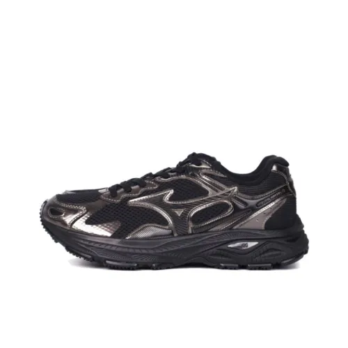 Mizuno Racer S Износостойкие Дышащие Низкие Беговые Кроссовки Унисекс Черный Золото