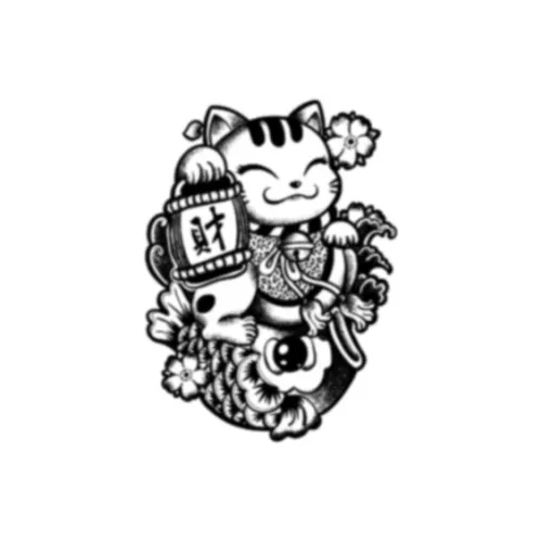 ZAIBIAN Счастливый кот Два недели Водонепроницаемый Травяной растение Временные татуировки