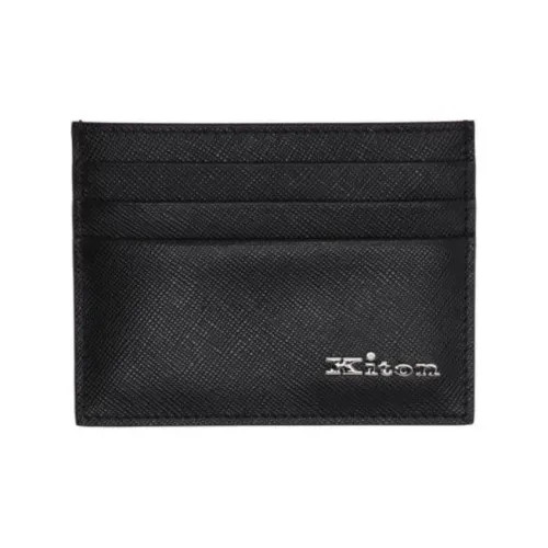 KITON Men's Calfskin Card Holder Black