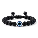 Браслет с бусинами "Глаз демона" [Вулканический камень]