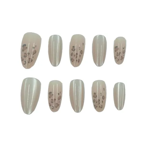 MAXFINE Леопардовый принт Полуручная искусственная ногтевая пластина Средний LADDER Бесшовный Прозрачный National Стиль Coquette 23 мм