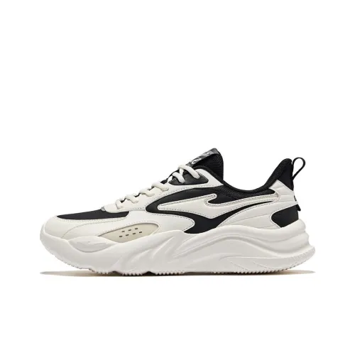 Erke Shock Absorbers Slip-Resistant Low Top Casual Shoes Men's White Black Эрке Shock Absorbers противоскользящие низкие топ повседневная обувь мужская белая черная