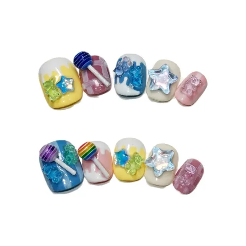 XIBI LOLLiPOPS False Nail Короткий Cute Cartoon Звезды 14 мм