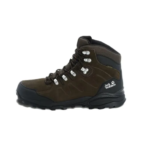JACK WOLFSKIN Альпинистские и туристические ботинки MID Топ Коричнево-черный Мужской