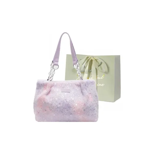 JIANGLIDA Плюшевая сумка через плечо стандартная женская фиолетовая розовая синяя