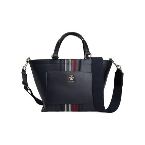 Tommy Hilfiger TH Monogram Полиуретан Тоут Сумка Сумка для покупок Сумка на плечо Сумка Маленькая Женская Космический Синий