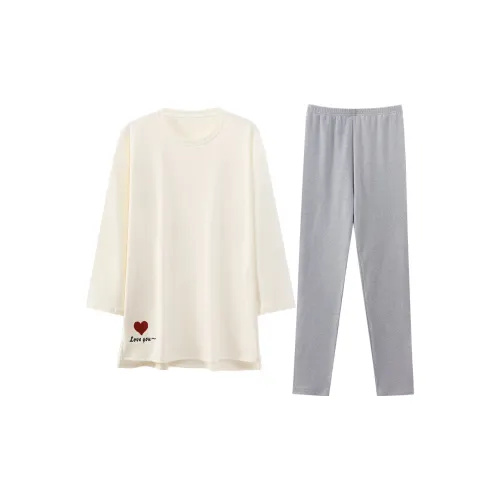 William Pajama Комплект Женский Абрикосовый Серый